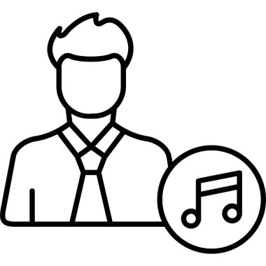 Müzik çalar simgesine sahip iş adamı