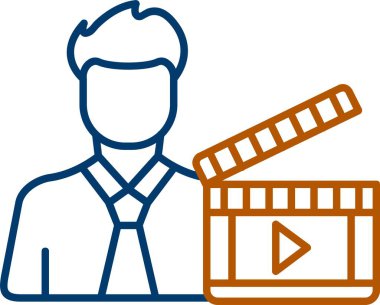 Web Kullanımı için Kullanıcı Film Simgesi, Basit Vektör İllüstrasyonu