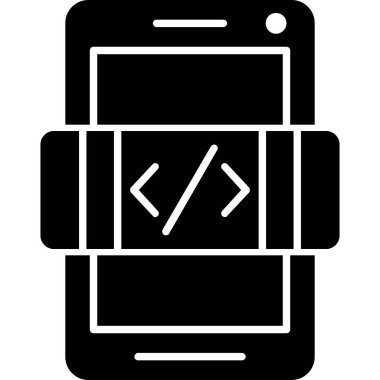 kodlama glyph düz vektör simgesi