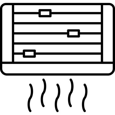 Isıtma radyatörü simgesi. Beyaz arkaplanda izole edilmiş web tasarımı için ısıtıcı vektör simgesi