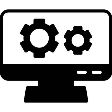 bilgisayar ayarları, vektör illüstrasyonu