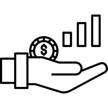 madeni para ve sikke ikon vektör illüstrasyon tasarımı ile para eli