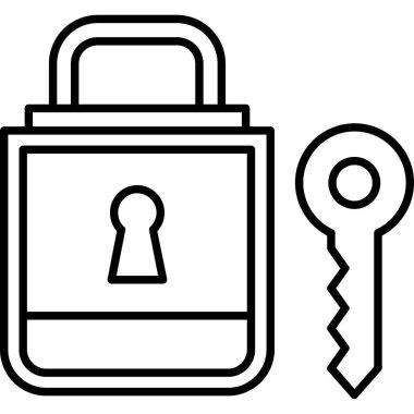 Kilit. Web simgesi basit illüstrasyon