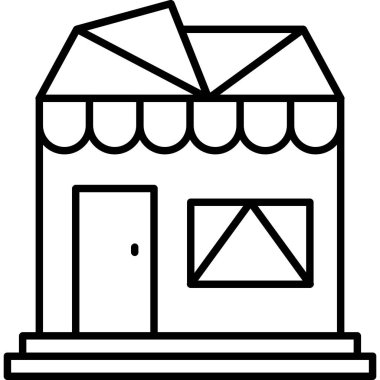 Bina. Web simgesi basit illüstrasyon