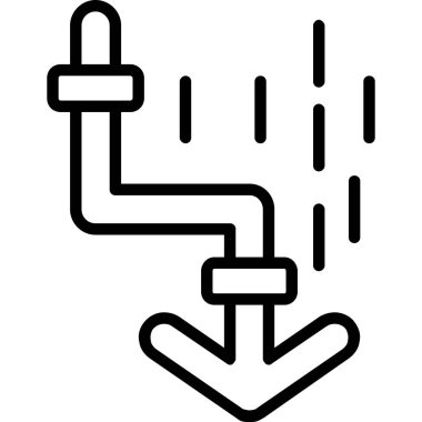 Boru borusu simgesi ana hat vektörü. Pipo. su borusu