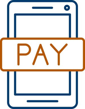 Smartphone Ödeme Simgesi, Web Kullanımı için Basit Vektör İllüstrasyonu