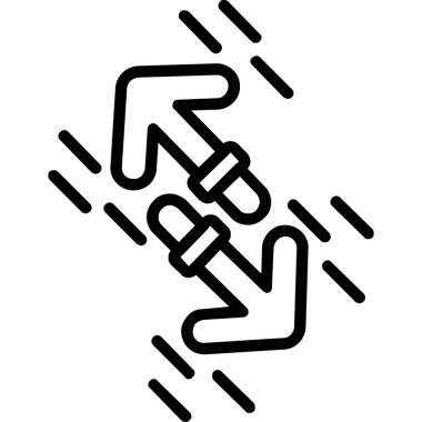 El ele tutuşan ok simgesi ana hat biçiminde