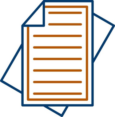 Web Kullanımı için Kağıt Simgesi, Basit Vektör İllüstrasyonu