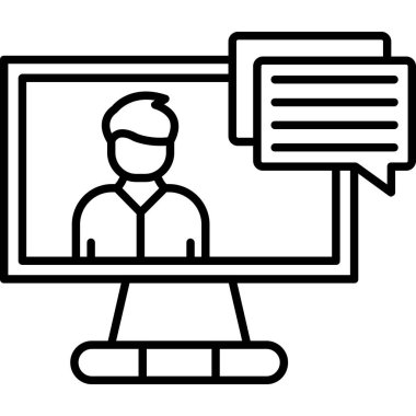 çevrimiçi eğitim simgesi, vektör illüstrasyonu