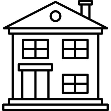 bina simgesi, vektör illüstrasyonu