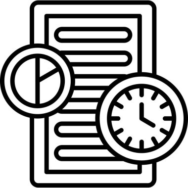 iş saati simgesi ana hat biçiminde