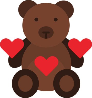 Kalbi olan sevimli bir ayı. vektör illüstrasyonu