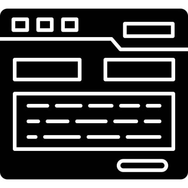 Web tarayıcı simgesi. Beyaz arkaplanda izole edilmiş web tasarımı için internet tarayıcı simgesi çizimi
