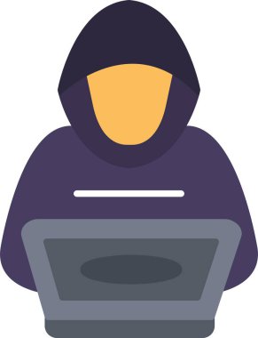 Hacker ikonu. Web için hacker vektör simgelerinin özet çizimi