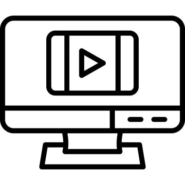 Video oynatıcı ikon vektör illüstrasyonu