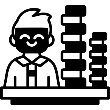 bilgisayar ve kitap vektör illüstrasyonlu ofis çalışanı