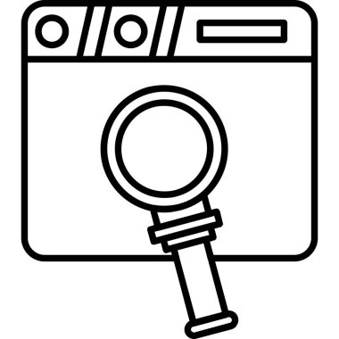 tarayıcı arama simgesi, vektör illüstrasyonu