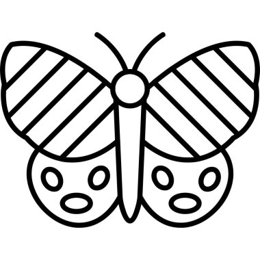 Kelebek simgesi vektör illüstrasyonu, çizgi tasarımı