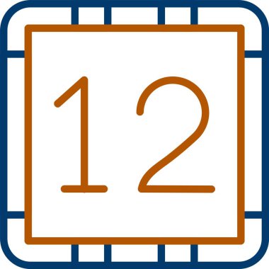 Web Kullanımı için 12. 12 Simge, Basit Vektör İllüstrasyonu