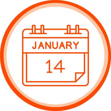 14 Ocak Simgesi, Web Kullanımı için Basit Vektör İllüstrasyonu