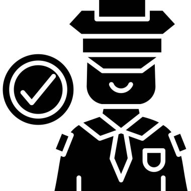 iş subayı simgesi, vektör illüstrasyonu