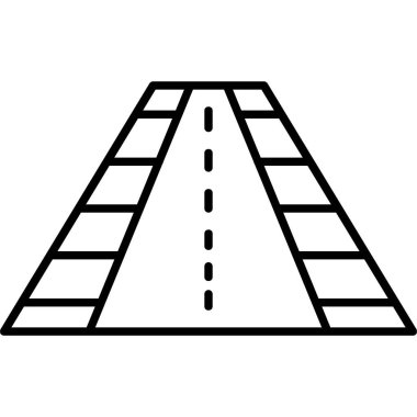 yol bariyeri çizgisi simgesi, vektör illüstrasyonu, yol trafik işareti, ağ imzası