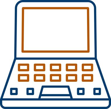 Web kullanımı için Laptop Simgesi, Basit Vektör İllüstrasyonu