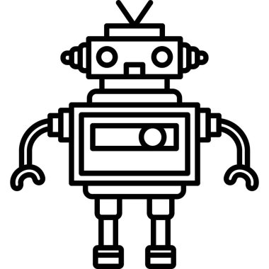 robot. Web simgesi basit illüstrasyon