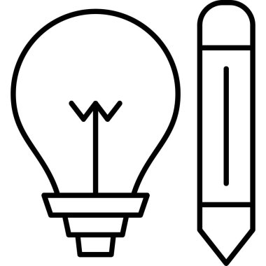 Beyaz arkaplanda izole edilmiş kalem simgesi ve vektör illüstrasyonu