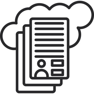 belge bulut veri simgesi ana hat biçiminde