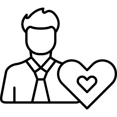 Kalp avatar karakterli iş adamı