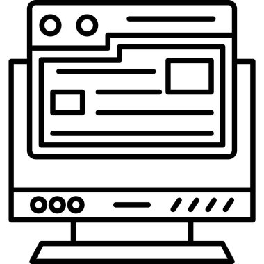 bilgisayar ekranı web simgesi basit illüstrasyon