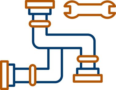 Web Kullanımı için Tesisat Simgesi, Basit Vektör İllüstrasyonu