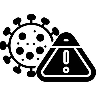 Corona virüsü ve covid 19, vektör çizimi, katı simge