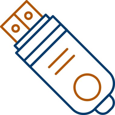 Flash Sürücü Simgesi, Web Kullanımı için Basit Vektör İllüstrasyonu