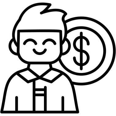 Para için. Web simgesi basit illüstrasyon