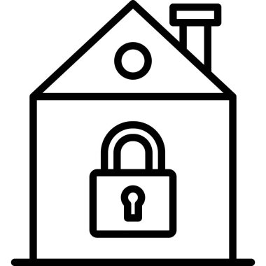 ev kilidi simgesi, vektör çizimi