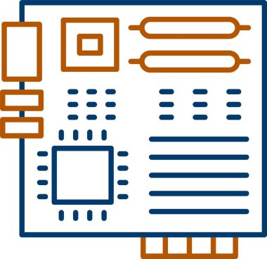 Web Kullanımı için Ana Kart Simgesi, Basit Vektör İllüstrasyonu