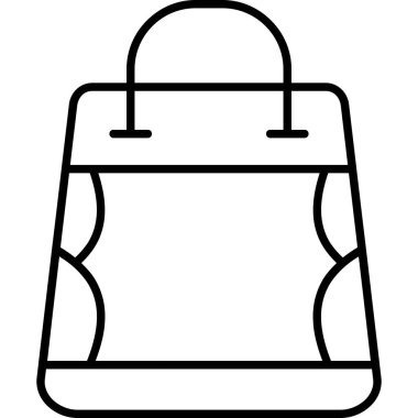çanta torba vektör çizgisi simgesi