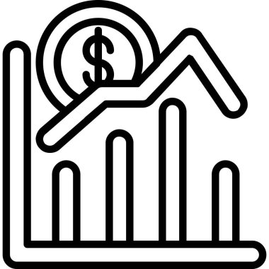 İş büyümesi grafik simgesi. Beyaz arkaplanda izole edilmiş web tasarımı için büyüme grafiği vektör simgesi