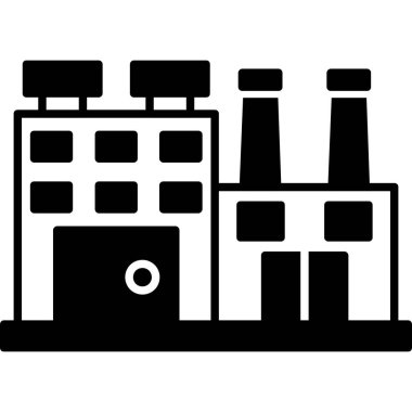 Fabrika ikonu, basit stil.