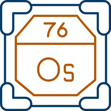 76 Osmium Simgesi, Web Kullanımı için Basit Vektör İllüstrasyonu