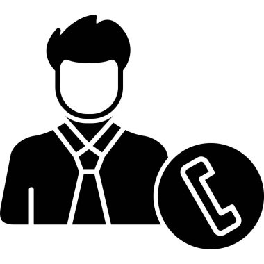 Akıllı telefon simgesi, vektör illüstrasyonu olan iş adamı