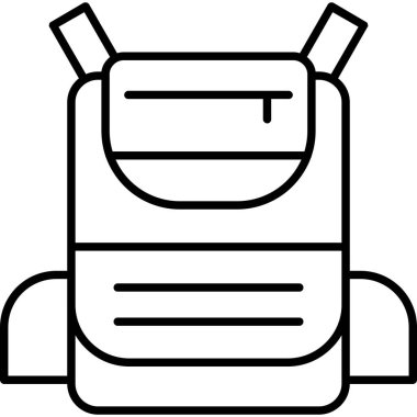 sırt çantası simgesi vektör illüstrasyonu