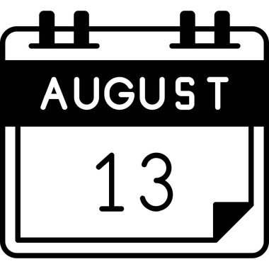 11 Ağustos - Takvim simgesi vektör tasarımı