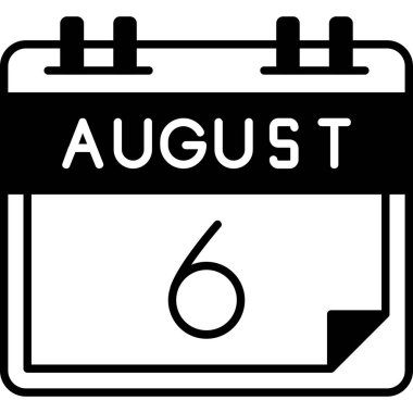 Ağustosta düz vektör simgesi tasarımı