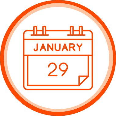 29 Ocak Simgesi, Web Kullanımı için Basit Vektör İllüstrasyonu