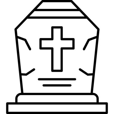 vektör içinde mezar taşı simgesi