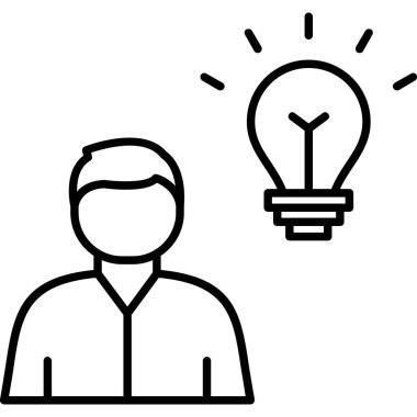 Ana hatlar biçiminde yaratıcılık simgesi fikri