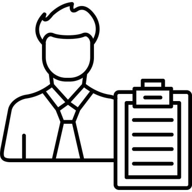 Evrak çantası ikonu vektör illüstrasyonuna sahip iş adamı